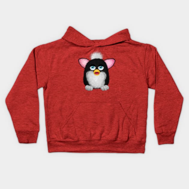 Fluffy Furbie Black/White Kids Hoodie by Ratherkool